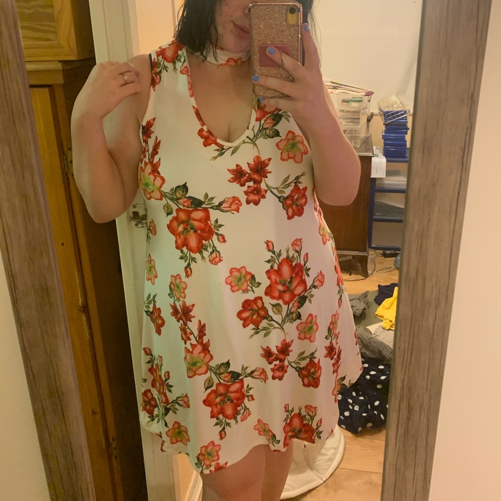 Front Cut Out Floral Dress